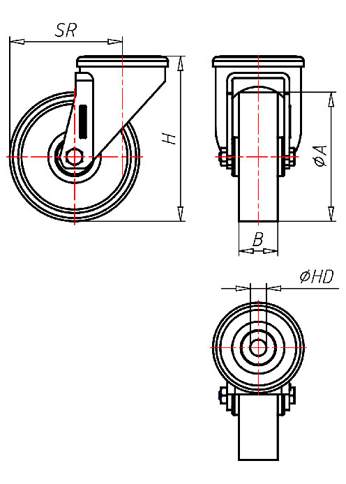 Edelstahlrollen Serie XR, Rad AL