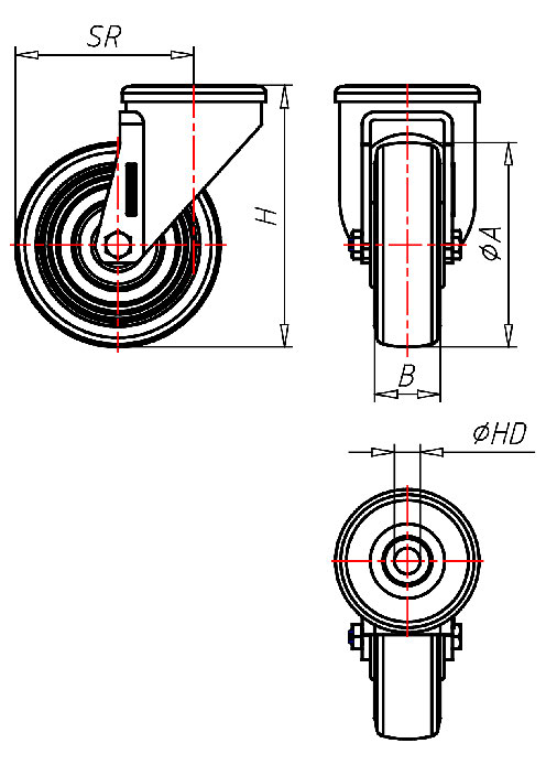 Edelstahlrollen Serie XR, Rad AEL