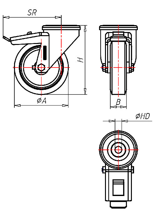 Edelstahlrollen Serie XR, Rad A