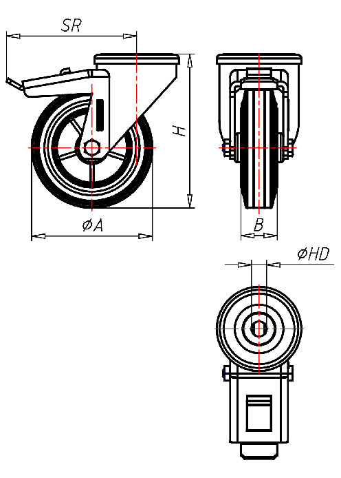 Edelstahlrollen Serie XR, Rad D