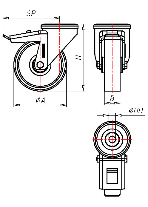 Edelstahlrollen Serie XR, Rad AL