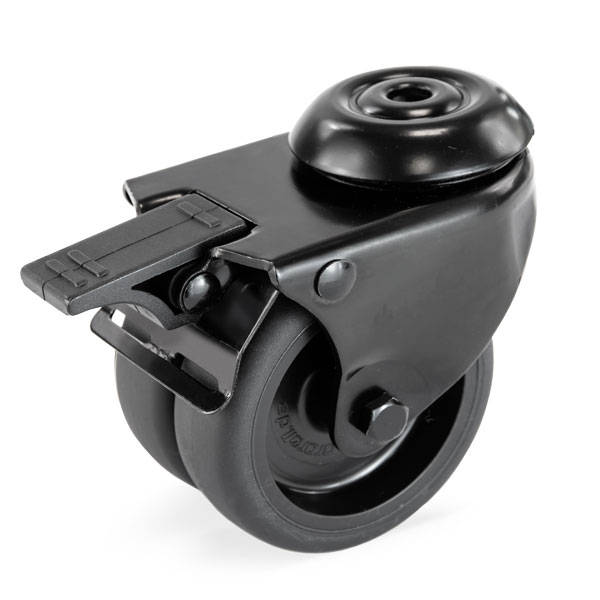 Swivel Castor With Total Lock Institutional Series 320BR, Wheel RBB