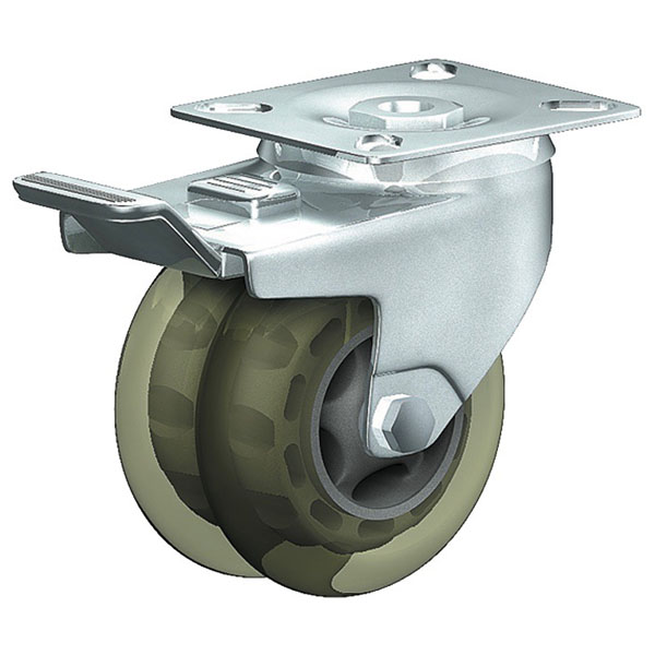 Swivel Castor With Wheel Brake Institutional Series 320P, Wheel SKA