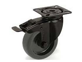 Swivel Castor With Total Lock Institutional Series 318P, Wheel RBB