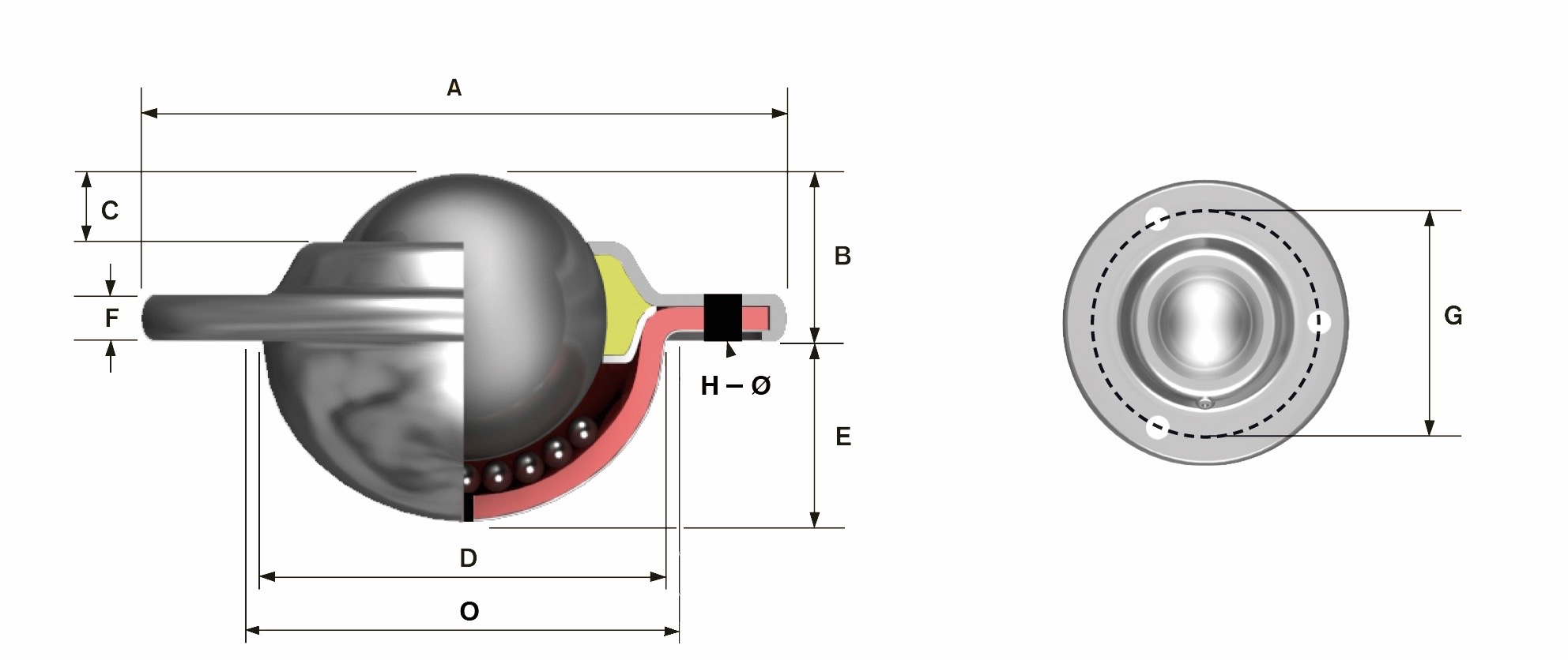 Kugelrollen Serie A-Flange