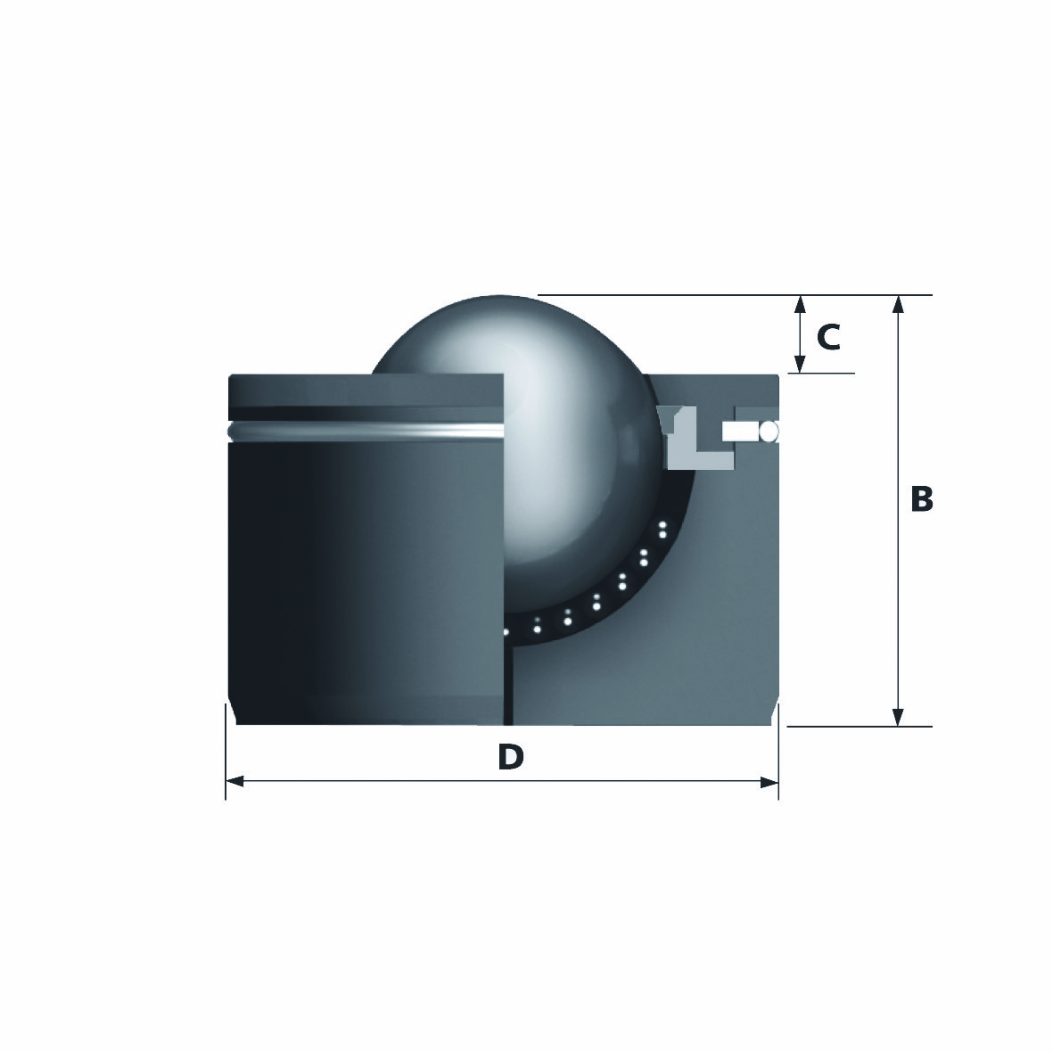 Kugelrollen Serie A8 Rad S/820