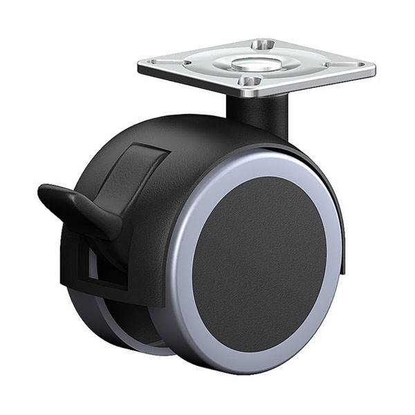 Swivel Castor With Wheel Brake Furniture Castors Series 1800 PL, Wheel G