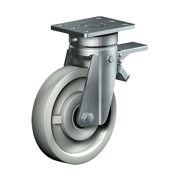 Swivel castor with total lock QDT 126 P