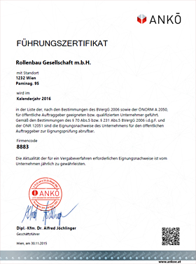 Führungszertifikat ANKOE